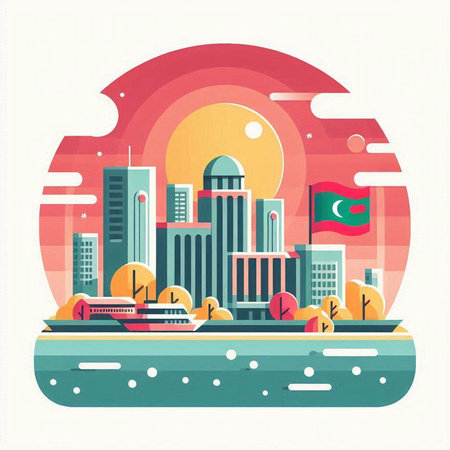 Flat design modern vector illustration concept of travel around the world.のイラスト素材