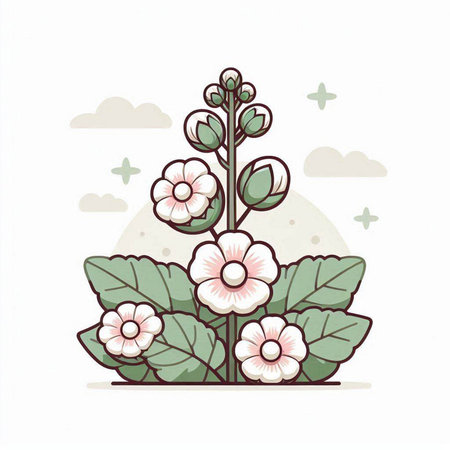 Flower in the style of doodle. Vector illustration.のイラスト素材