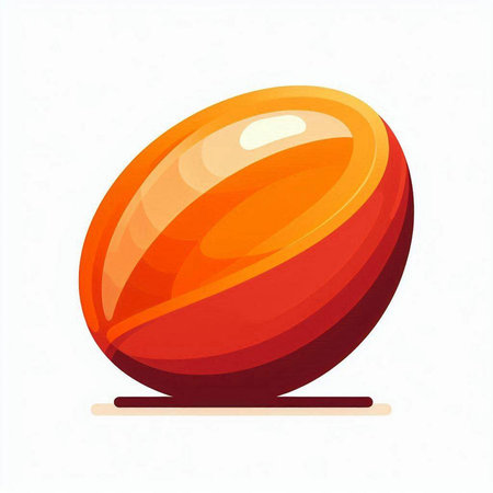 Illustration of an abstract orange ball isolated on a white background.のイラスト素材