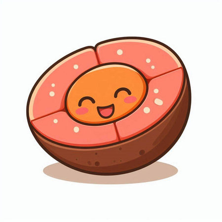 Cute cartoon donut on a white background. Vector illustration.のイラスト素材