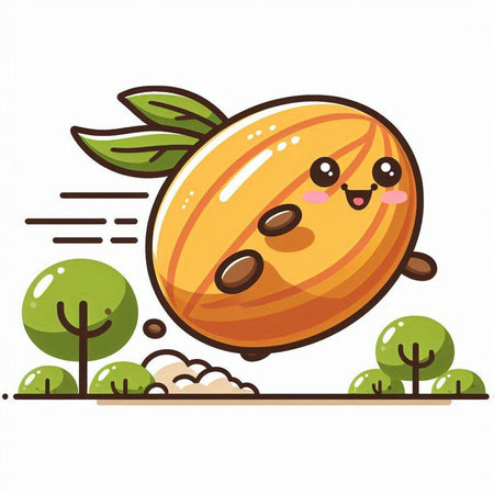 Illustration of a Cute Gooseberry Mascot Cartoon Characterのイラスト素材