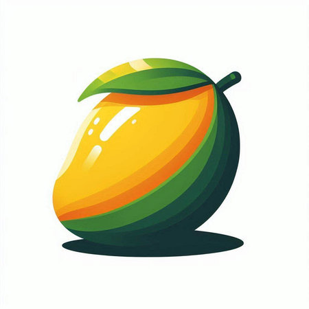 mango fruit icon over white background. colorful design. vector illustrationのイラスト素材