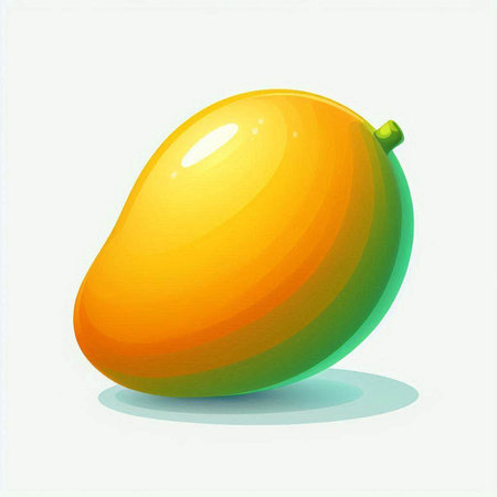 Mango fruit on a white background. Vector illustration of mango.のイラスト素材
