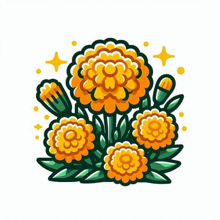 Vector illustration of a bouquet of chrysanthemums.のイラスト素材