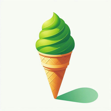 Ice cream in a waffle cone on a white background. Vector illustrationのイラスト素材