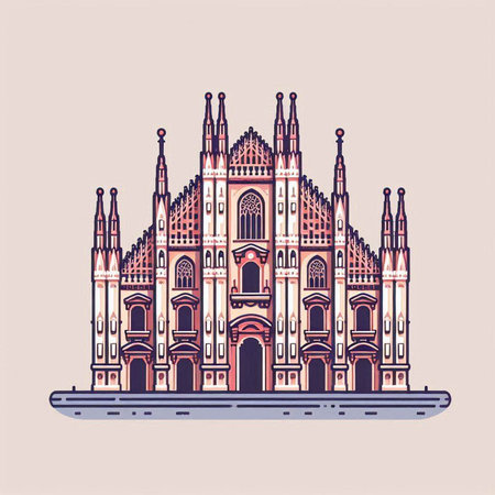 Cathedral of St. Mary of the See. Vector illustration.のイラスト素材