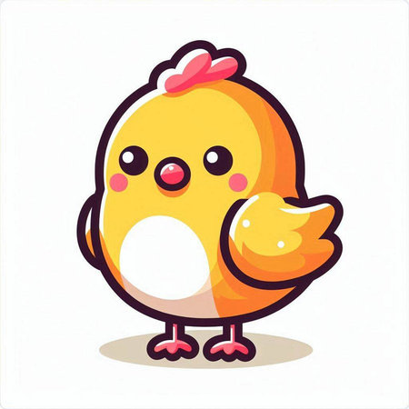 Cute chicken isolated on a white background. Vector illustration. Cartoon style.のイラスト素材