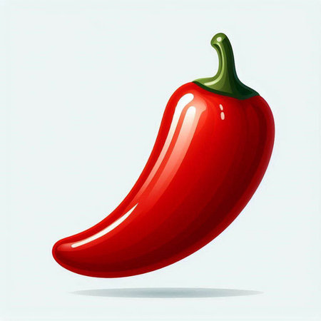 Illustration of a red hot chili pepper on a white background.のイラスト素材