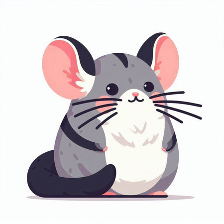 Cute mouse. Vector illustration in cartoon style on white background.のイラスト素材