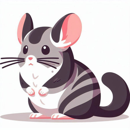 Cute cartoon mouse isolated on a white background. Vector illustration.のイラスト素材