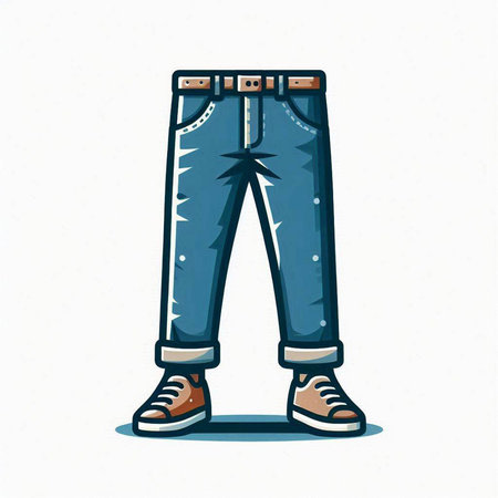 Vector illustration of blue jeans on a white background. Jeans fashion.のイラスト素材