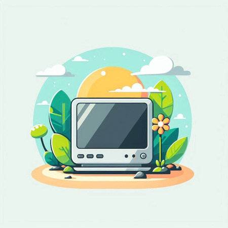 Flat design modern vector illustration concept of eco-friendly technology.のイラスト素材