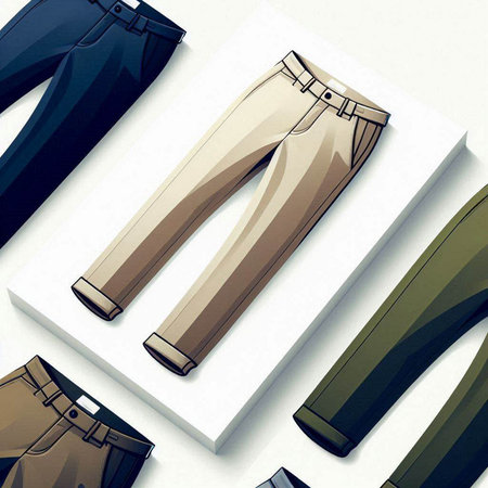 Men's pants on a white background. 3d render illustration.のイラスト素材