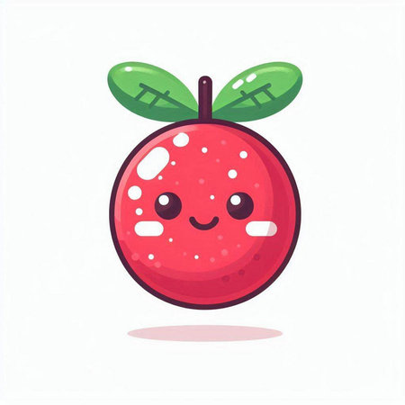 Cute cartoon passion fruit character isolated on white background. Vector illustration.のイラスト素材