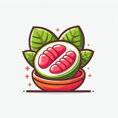 Pomegranate fruit vector logo, icon, emblem, label.のイラスト素材