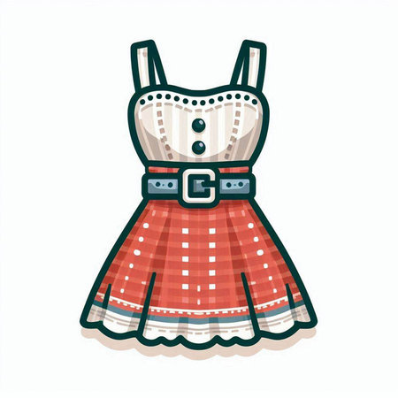 Vector illustration of a dirndl. Isolated object on a white background.のイラスト素材
