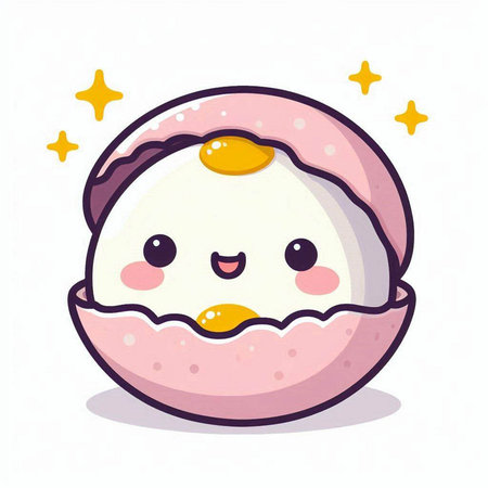 Cute and kawaii ice cream ball. Vector illustration.のイラスト素材