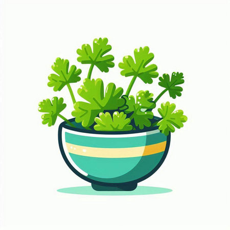 Flowerpot with green leaves isolated on white background. Vector illustration.のイラスト素材