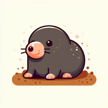 Cute little mole. Vector illustration. Cute cartoon character.のイラスト素材