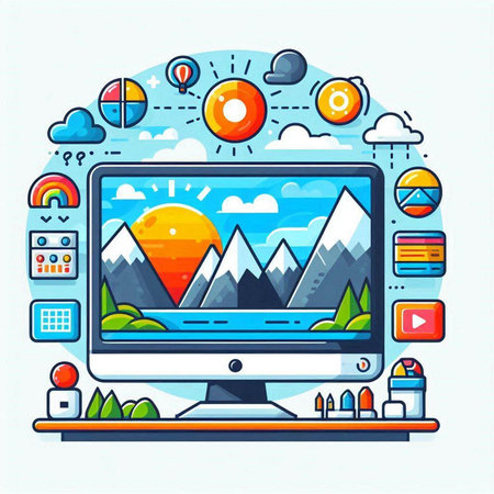 Vector illustration of modern flat design concept of cloud computing and internet of things.のイラスト素材