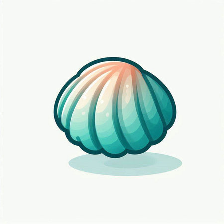Illustration of a sea shell isolated on a white background - vectorのイラスト素材