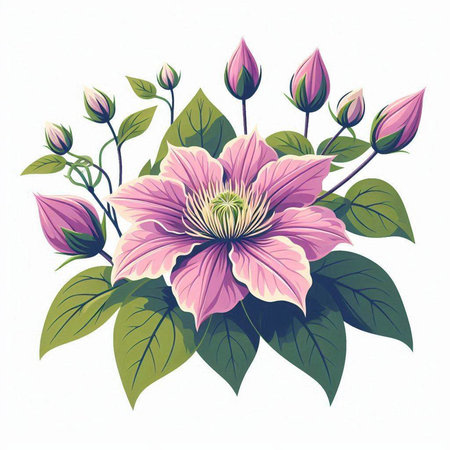 vector illustration of a bouquet of magnolia flowers on a white backgroundのイラスト素材