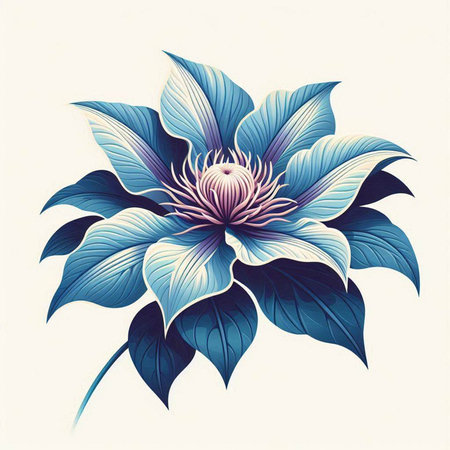 Beautiful blue flower isolated on a white background. Vector illustration.のイラスト素材