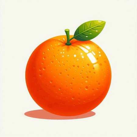 Orange with water droplets on a white background. Vector illustration.のイラスト素材