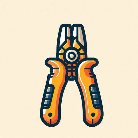 Vector illustration of a pliers. Hand drawn pliers icon.のイラスト素材