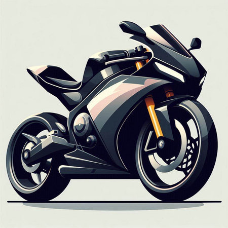 Motorcycle vector illustration. Side view of a modern sport bike.のイラスト素材