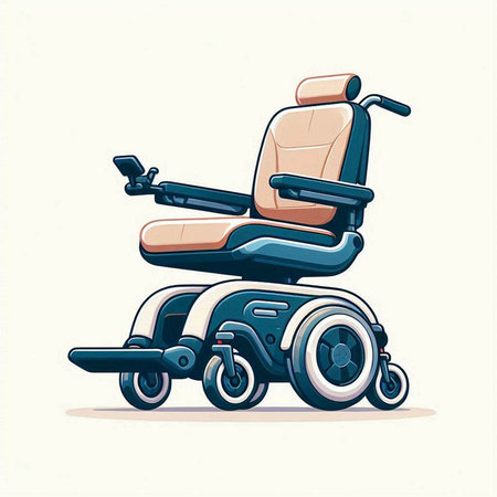 Wheelchair for disabled person. Vector illustration in a flat style.のイラスト素材