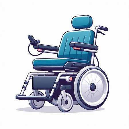Wheelchair isolated on white background. Vector illustration in cartoon style.のイラスト素材