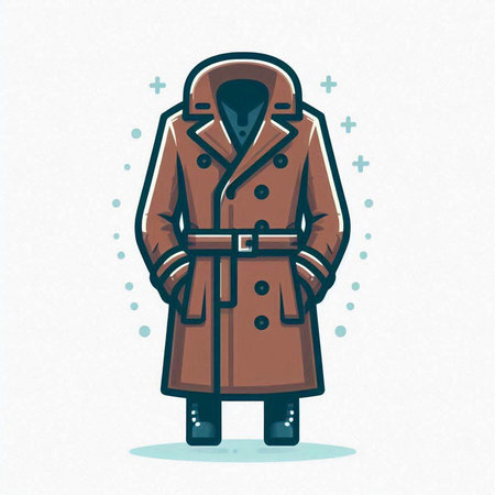 Vector illustration of a brown coat with a hood on a white backgroundのイラスト素材