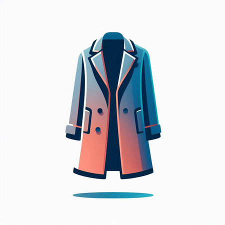 Vector illustration of a coat on a white background in retro style.のイラスト素材