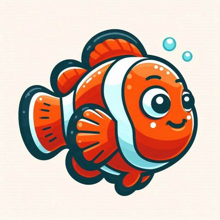 Cartoon clownfish. Vector illustration of anemone fish.のイラスト素材