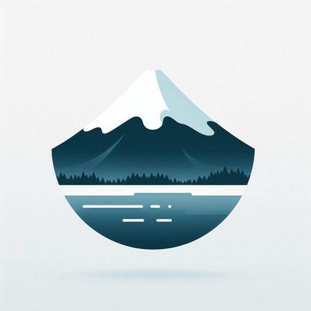 Mountains and lake icon. Vector illustration. Eps 10 file.のイラスト素材