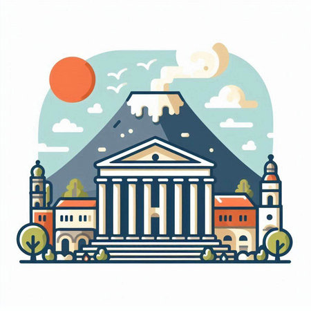 Vector illustration of Athens, Greece. Art design for web and print.のイラスト素材