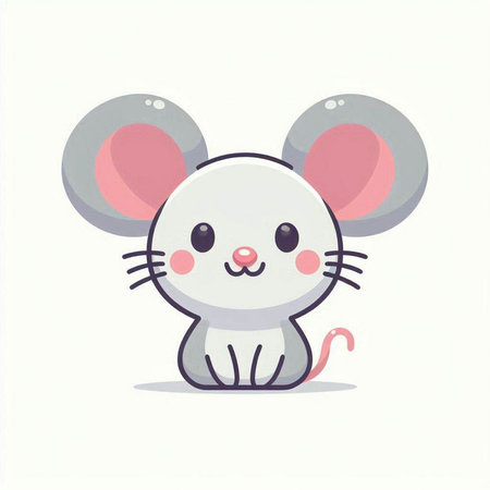 Cute cartoon mouse. Vector illustration. Cute animal character.のイラスト素材