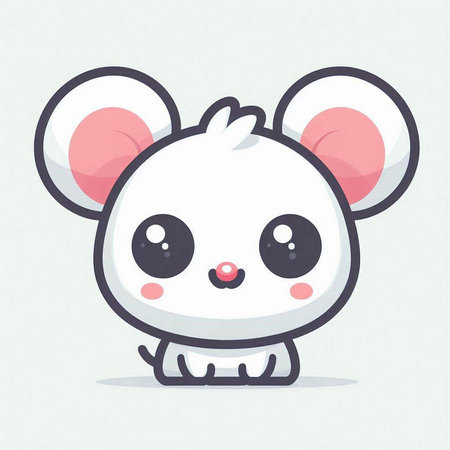 Cute mouse cartoon vector illustration. Cute cartoon mouse character icon.のイラスト素材