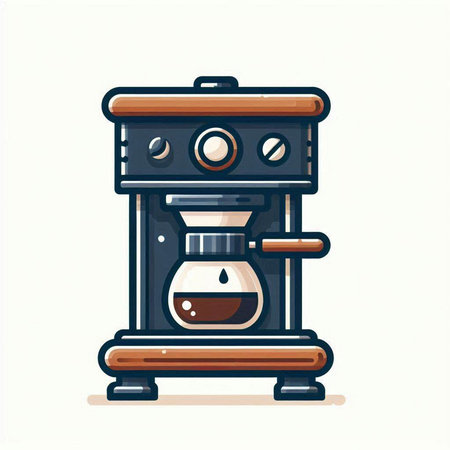 Coffee machine isolated on a white background. Vector illustration.のイラスト素材