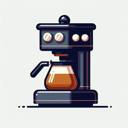 Coffee maker vector illustration. Coffee machine icon. Vector illustration.のイラスト素材