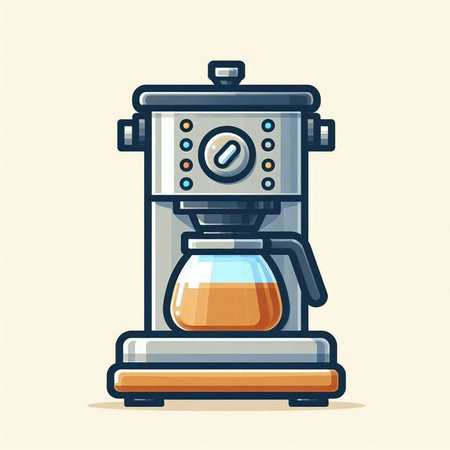 Coffee machine, vector illustration in flat style. Vector illustration.のイラスト素材