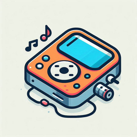 music player isometric icon, vector illustration eps10 graphic designのイラスト素材