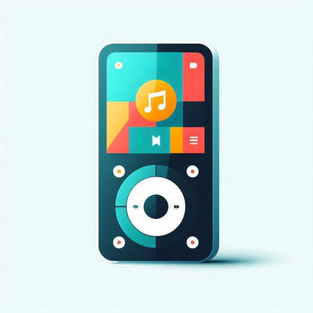 Music player icon isolated on blue background. Vector illustration. Eps 10.のイラスト素材