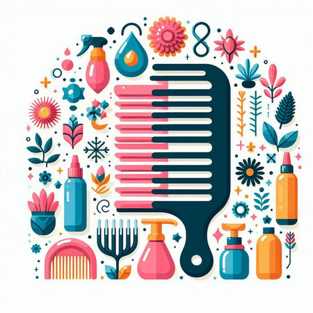 Hair salon and barbershop. Vector illustration in flat styleのイラスト素材