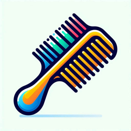 Comb icon, vector illustration. Flat design style with long shadow.のイラスト素材