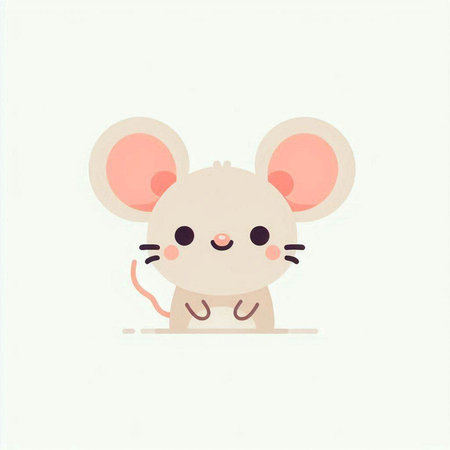 Cute cartoon mouse isolated on a white background. Vector illustration.のイラスト素材