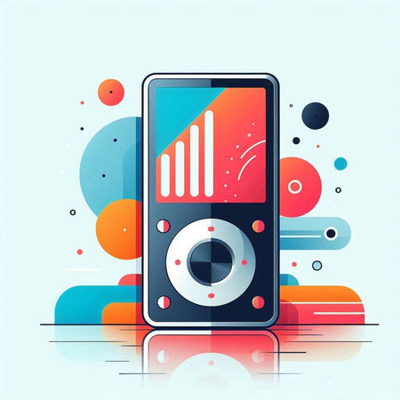 Music player with colorful abstract background. Vector illustration. Eps 10.のイラスト素材