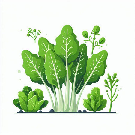 Vector illustration of a green lettuce on a white background. Vector illustration.のイラスト素材