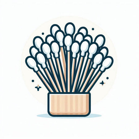 Cotton swab icon. Vector illustration of cotton swab.のイラスト素材